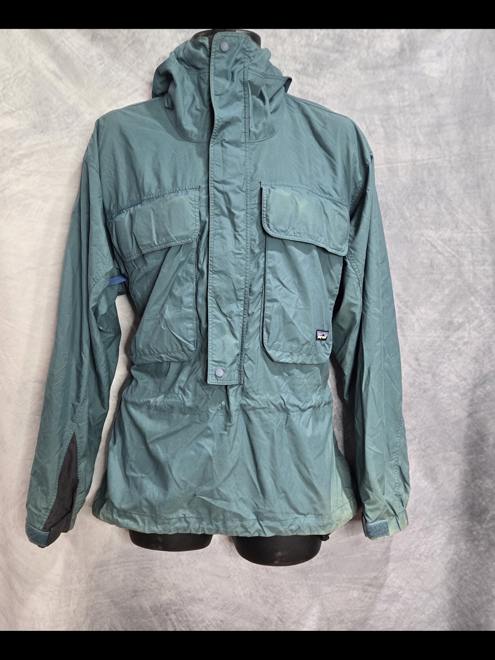 Patagonia SST Wading Fly Fishing Jacket Vintage Green Hooded SzL